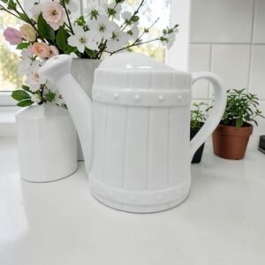 Schmid Design Folio White Watering Can Porcelain Approx 4.5” Decoration Decor